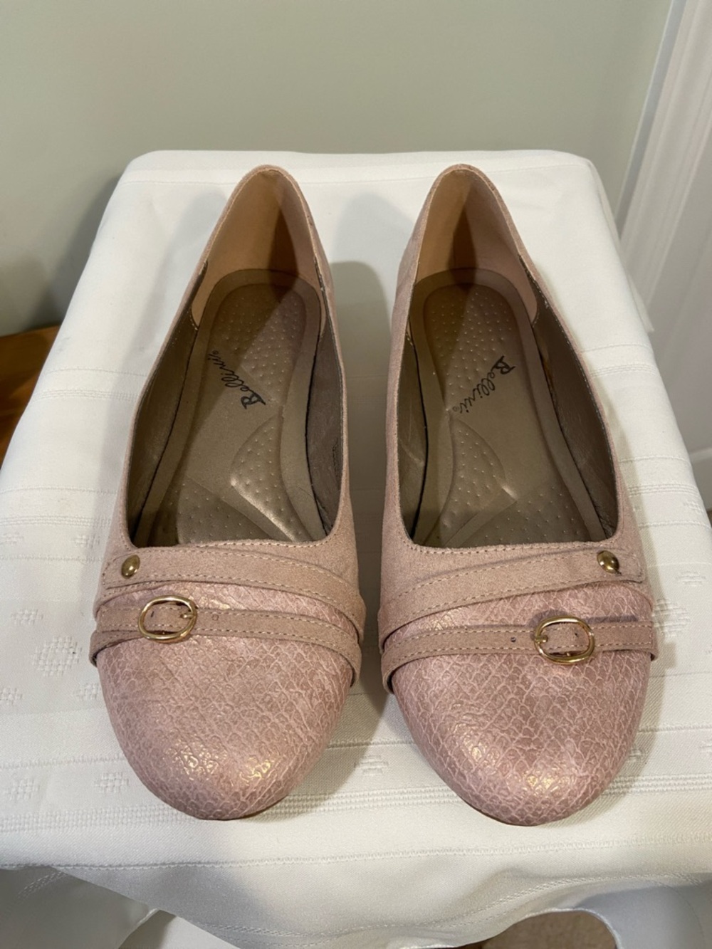 Bellini Brand “Bamboo” Women's Pink Textured Slip-On Flats